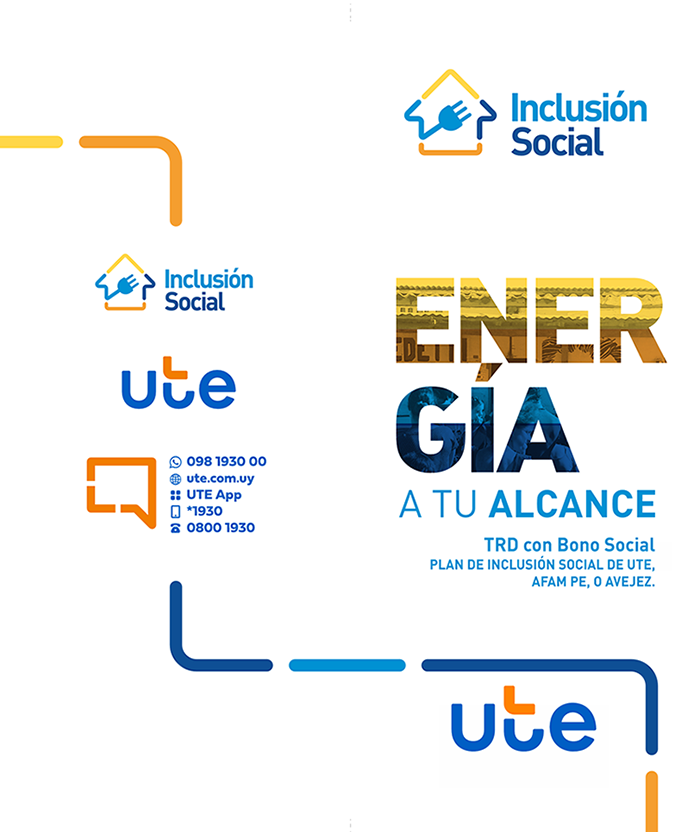 Tapa Folleto Tarifa Residencial Doble con Bono Social Afam Pe, Avejez o Plan de Inclusión Social de UTE 2025