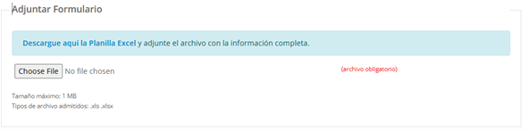 Pantalla de adjuntar formulario