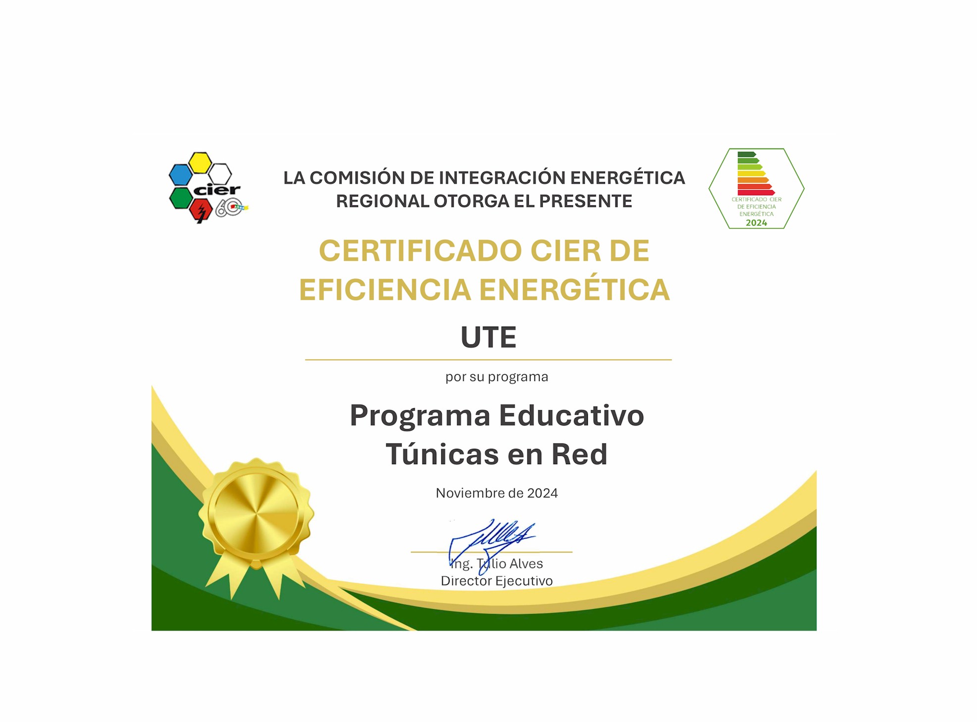 El Programa de UTE Túnicas en Red fue reconocido por CIER en la categoría Programas Educativos/Comunicación