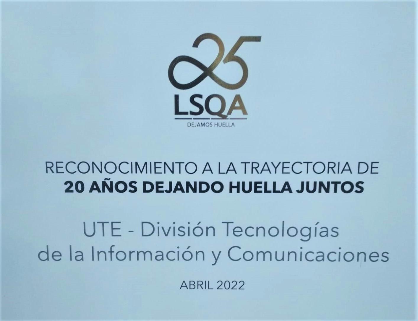 La Div. Tecnologías de Información y Comunicaciones de UTE lleva más de 20 años de certificaciones