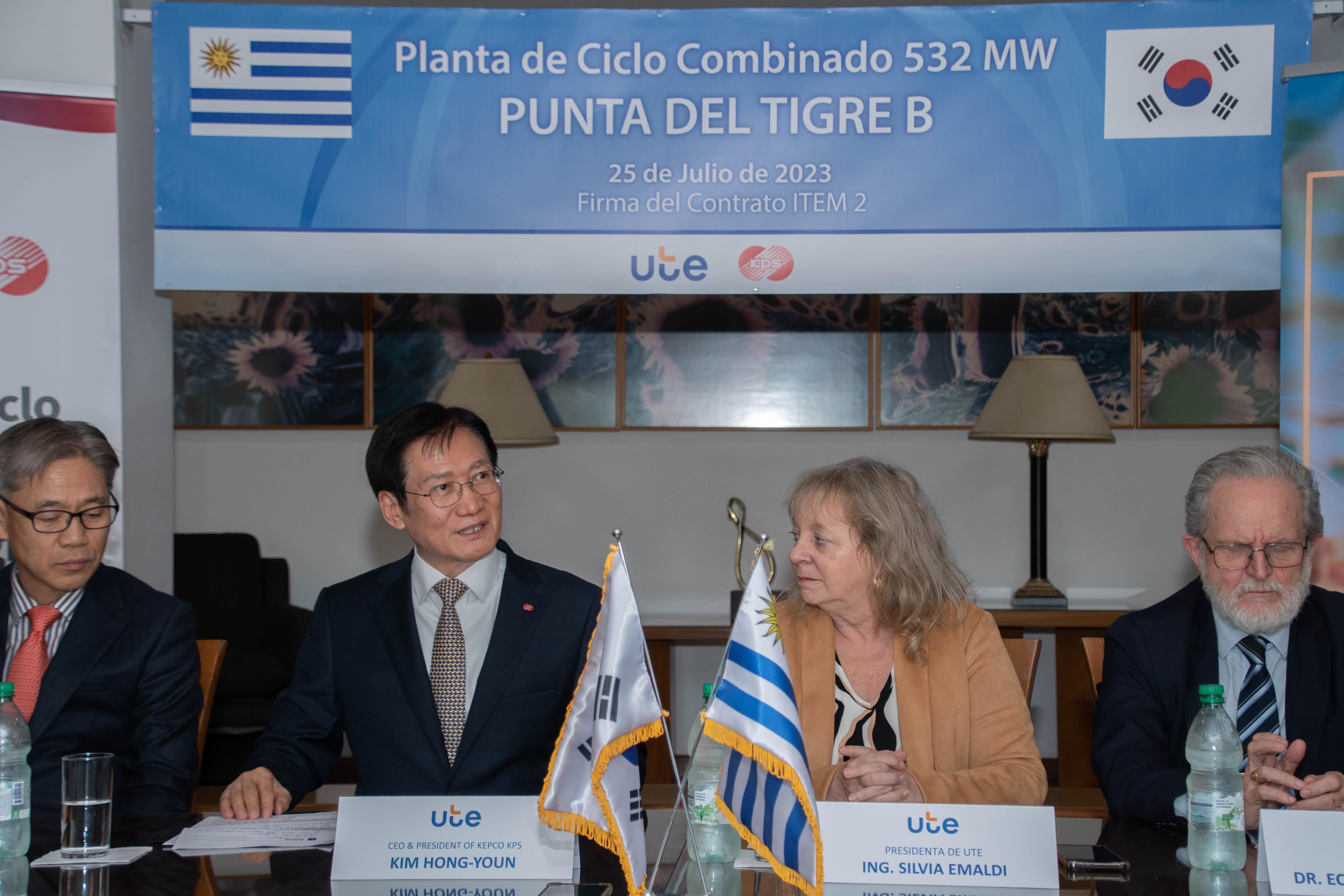 UTE y KEPCO KPS extendieron contrato por servicio de Operación y Mantenimiento de la Central Térmica de Ciclo Combinado de Punta del Tigre B 