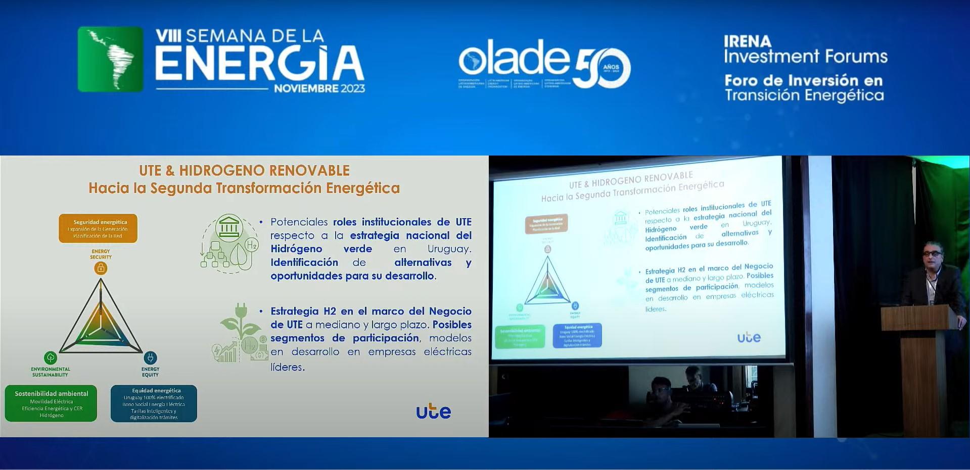 UTE en la VIII Semana de la Energía y en el Foro de Inversión de Transición Energética de América Latina