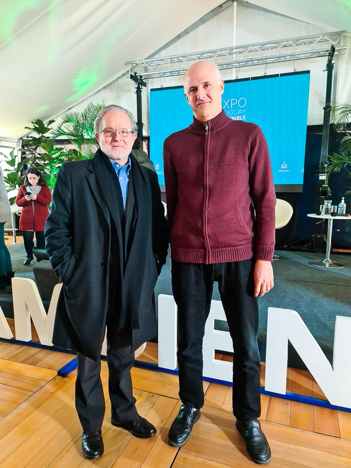 Director Enrique Pées Boz y Diego Bentancur de Movilidad Eléctrica de UTE