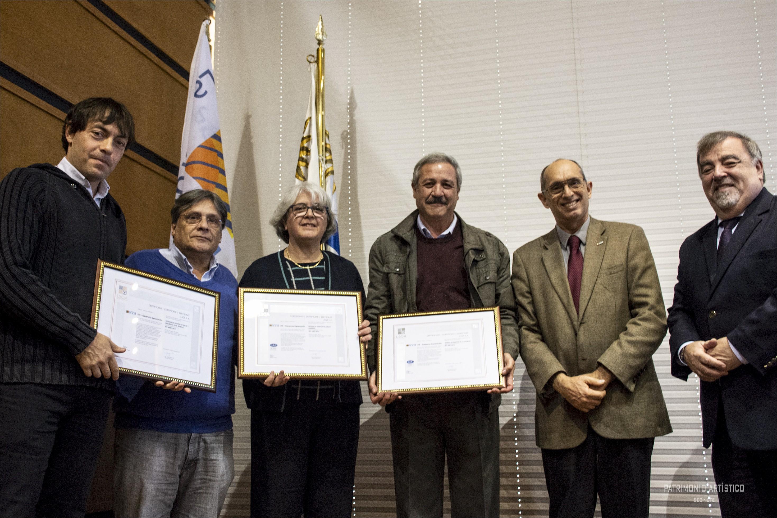 UTE recibió certificaciones de Normas ISO en varios rubros