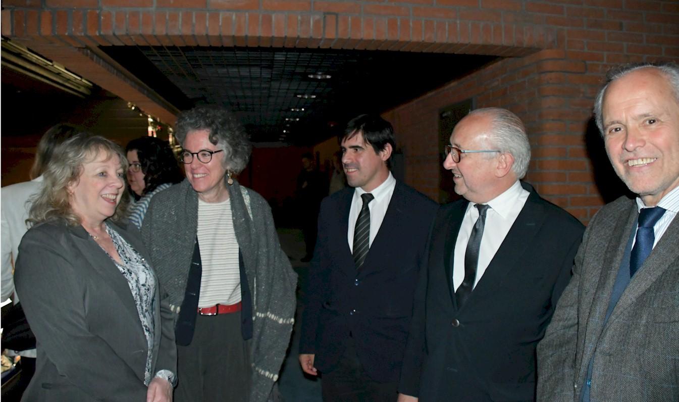 Autoridades del MEC y UTE en el Auditorio Nacional del SODRE, Dra. Adela Reta